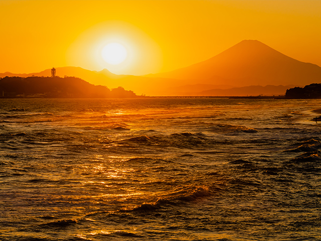 稲村ヶ崎からの夕陽