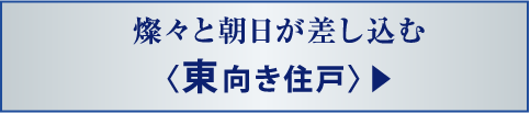 燦々と朝日が差し込む〈東向き住戸〉▶