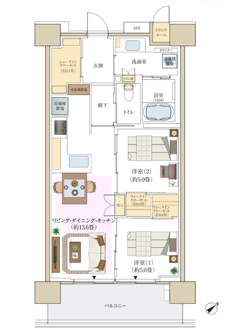 B63aタイプの間取り図