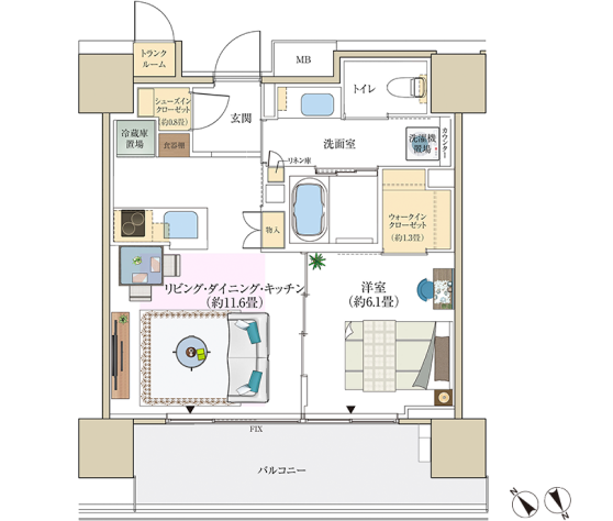 C47aタイプの間取り図